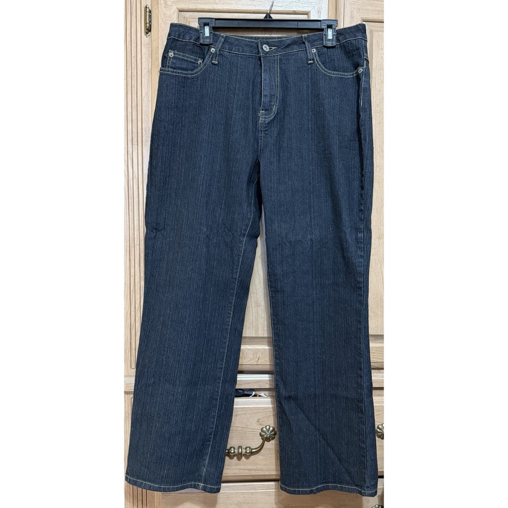 Ashley Stewart Women's Jeans Denim Size 14P Blue Stretch High Rise Dark Wash